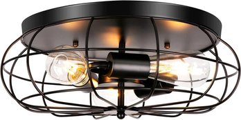 3-Light Industrial Metal Cage Ceiling Light Semi Flush Mount - Brand New In The Box