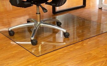 Premium Tempered Glass Desk Office Chair Mat Transparent 36'x 46' MSRP $135 New In The Box