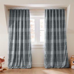 96' West Elm Organic Cotton Candlewick Blackout Curtain MSRP $120 Brand New Single Panel 1 Of 2