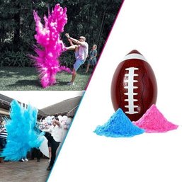 3 Individual Gender Reveal Party Football Kits Gift Boxes $60 MSRP New In Gift Boxes