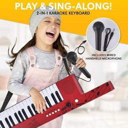 Karaoke Keyboard W Microphone Accessories Kids Singalong Gift MSRP $68 New In The Box