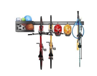 64' Sports Equipment Organizer Rack Bikes Helmets Balls Net Garage - Brand New In The Box