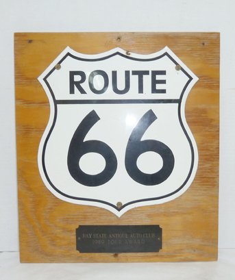 Route 66 Sign, Auto Award Plaque