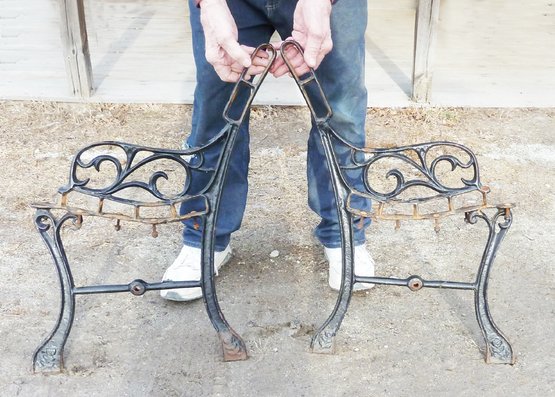Vintage Wrought Iron Bench Sides