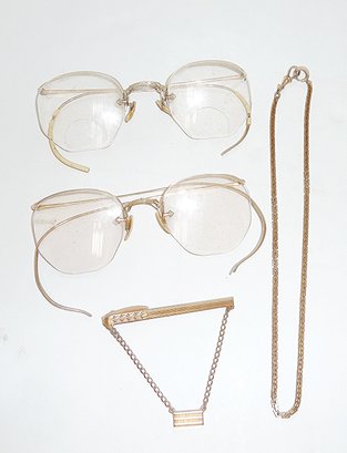 GF Vintage Eye Glasses, Chains LOT