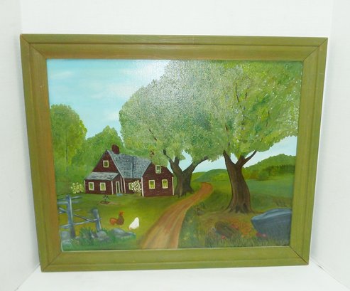 Canvas Oil Painting Of Farmhouse