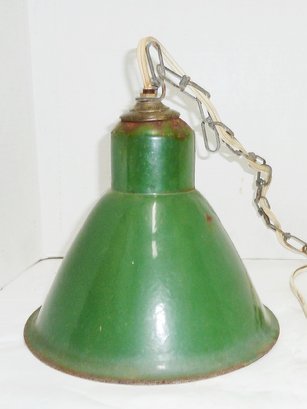 Vintage Green Enamel Lampshade