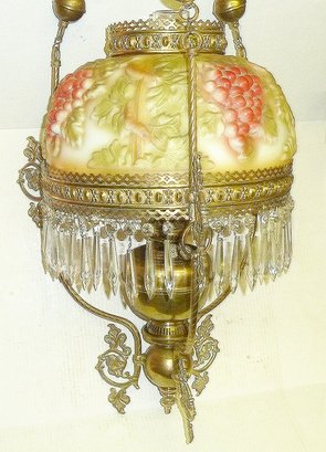 Antique Hanging Lamp, Puffy Shade