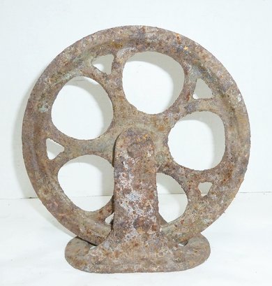 Antiq. Wall Or Ceiling Mount Iron Pulley