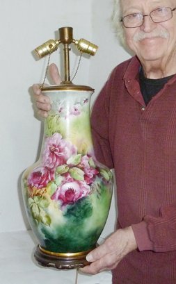 Vintage Hand Painted Porcelain Lamp