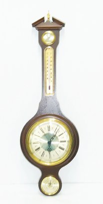 German Wood Clock Barometer Therm NICE