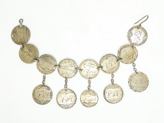 Love Token Bracelet, Pin, 1800 Dated Coins