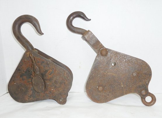 2 Unique Vintage Iron Pulley Tools