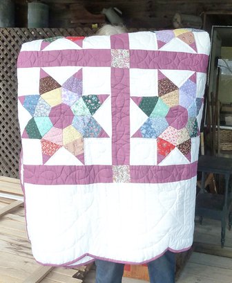 Hand Stitched 'Country Love' Quilt, KING SIZE
