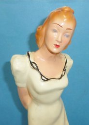 Vint. 14' Chalkware Statue Dated 1941