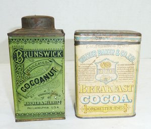2 Vintage Adv Tins, Bakers Cocoa & Cocoanut