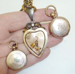 Antique Jewelry, 3 Locket Pendants