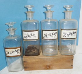 Antiq Apothecary Bottles Glass Labels