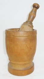 Vint. Wood Primitive Mortar Pestle