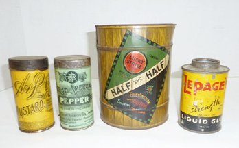 Vint. Advertising Tins, Food Tobacco Tins