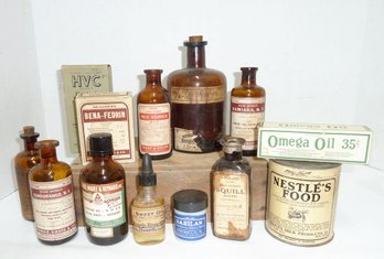 Vint. Druggist LOT Bottles, Packages