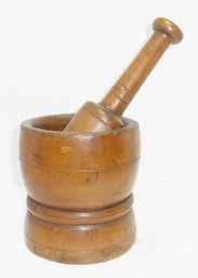 Antique Wood Turn Mortar Pestle