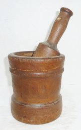 Vintage Wood Turned Mortar Pestle