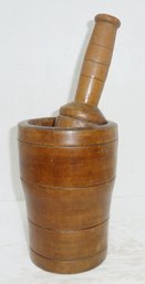 Antique Wood Mortar & Pestle