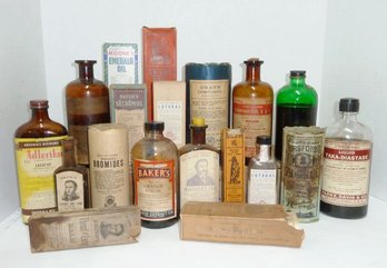 Vintage Pharmacy Bottles, Pkgs