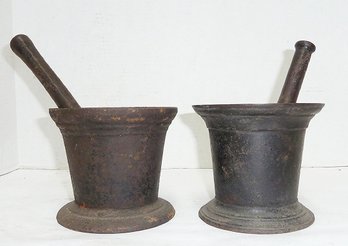 Antique Cast Iron Mortar & Pestles