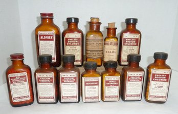 Vintage Pharmacy Drug Bottles LOT