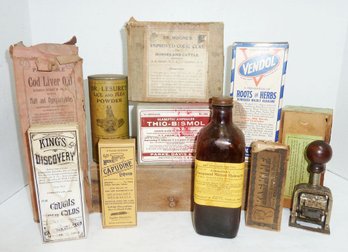 Assorted Vintage Apothecary, Drug Pkg