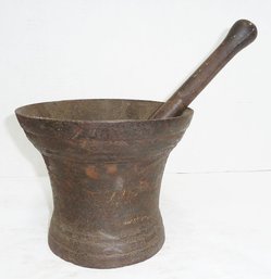 Antique Cast Iron Mortar Pestle