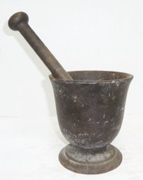 Antique Cast Iron Mortar Pestle