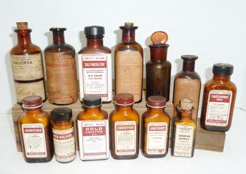 Vintage Apothecary Drug Bottles LOT