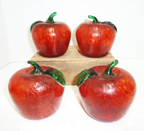 4 Glass Apples