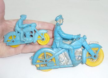 Vintage AUBURN Rubber Toys, Motorcycle PAIR