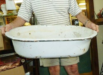 Vintage Enamelware Baby Size Bath Tub