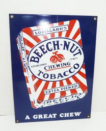 BEECH NUT Tobacco, Porcelain Enamel Metal Sign