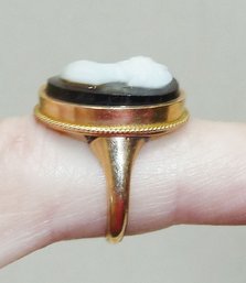 Vintage Ring Black Cameo SIZE 3