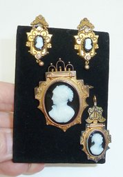 Vict. Hardstone Cameo Jewelry LOT