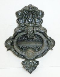 Vintage Metal Door Knocker, Cherubs