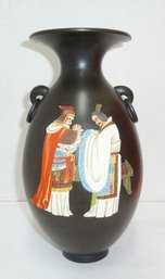 Beautiful Chinese Hand Painted Vase, Fabric Case