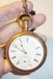 RR Size Pocket Watch Mkd J. Boss 14K