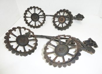 Vintage Iron Oil Lamp Brackets PAIR