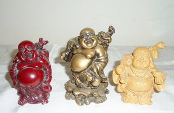 3 Buddha Figurine LOT