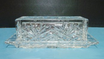 24% Lead Crystal Butter Dish