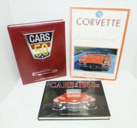 3 Books, Car Books, Corvette, 1950's Cars