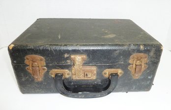 Vintage Leather Covered Suitcase