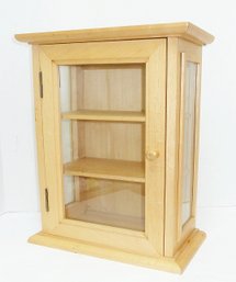 Wood Display Case, Hang Or Stand Cabinet